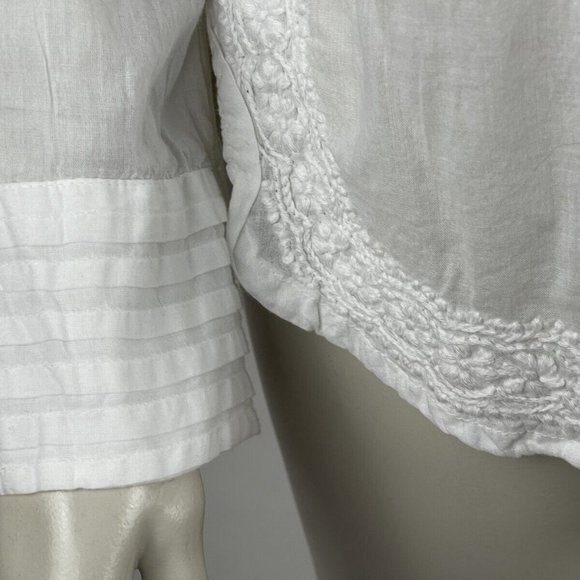 ipekevi Hand‎ made Blouse Top Women XL NWT Lightweight Cotton Embroidered White - Picture 9 of 16
